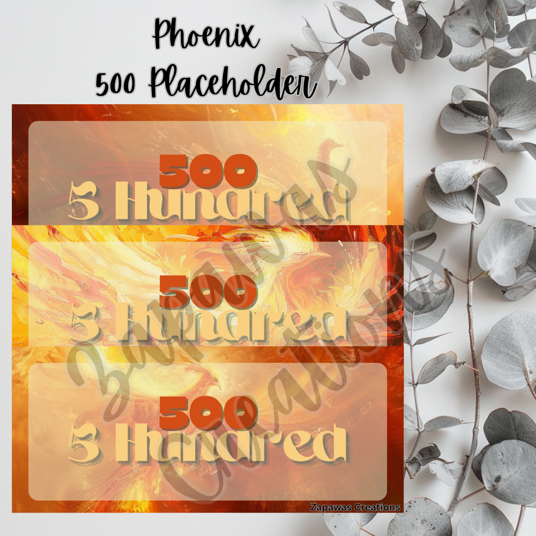 Phoenix Money Placeholder | Digital Download | 500 Slips | Set of 3