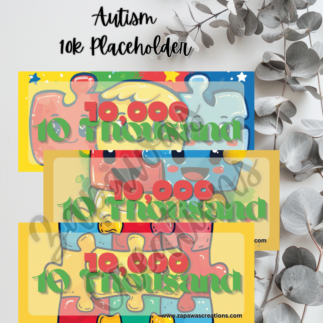 Autism Awareness Money Placeholder |  Digital Download | 10,000 Slips | Set of 3