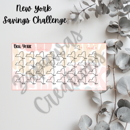 New York Savings Challenge | Digital Download | Cash Budgeting | PDF