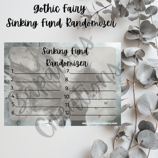 Gothic Fairy Sinking Fund Randomizer  | Digital Download | Cash Budgeting | Printable