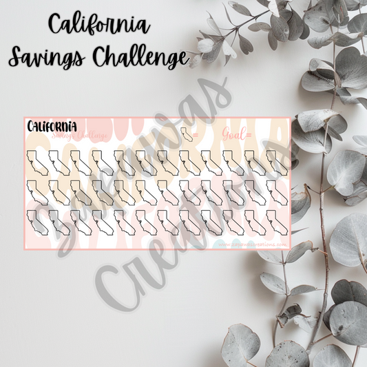 California Savings Challenge | Digital Download | Cash Budgeting | PDF