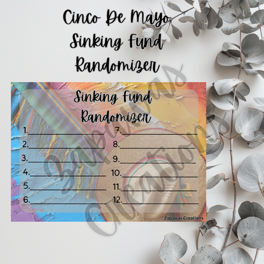 Sinking Fund Randomizer | Cinco De Mayo Themed  | Digital Download | Cash Budgeting | Printable