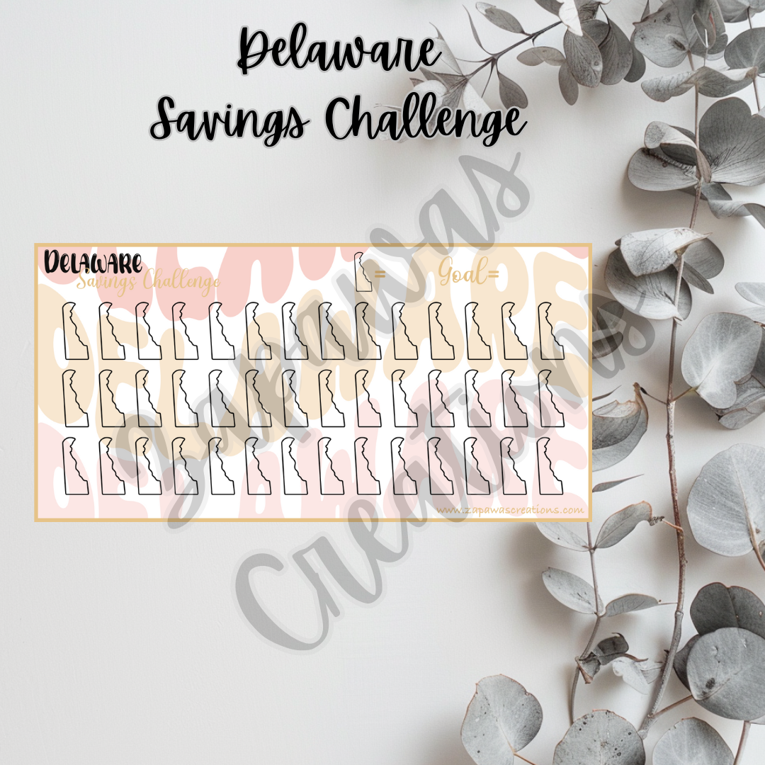 Delaware Savings Challenge | Digital Download | Cash Budgeting | PDF