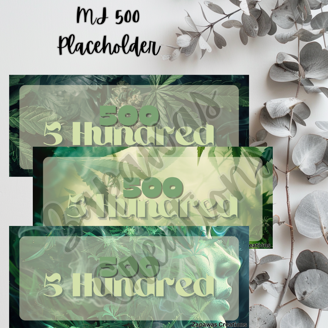 Money Placeholder | MJ Theme Digital Download | 500 Slips | Set of 3