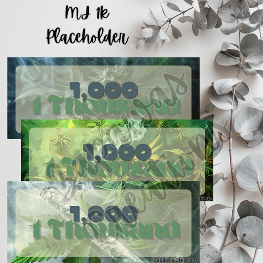 Money Placeholder | MJ Theme | Digital Download | 1000 Slips | Set of 3