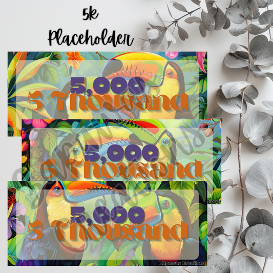 Money Placeholder | Toucan Theme Digital Download | 5k Slips | Set of 3