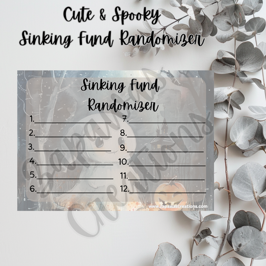 Cute & Spooky Sinking Fund Randomizer  | Digital Download | Cash Budgeting | Printable