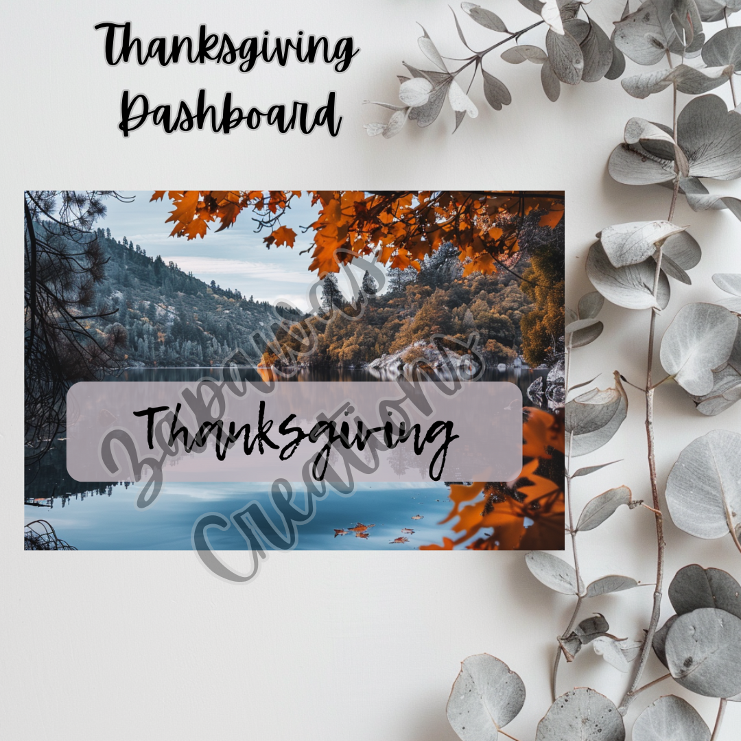 Thanksgiving Dashboard 4x6 | Digital PNG Download | Cash Budgeting | Printable