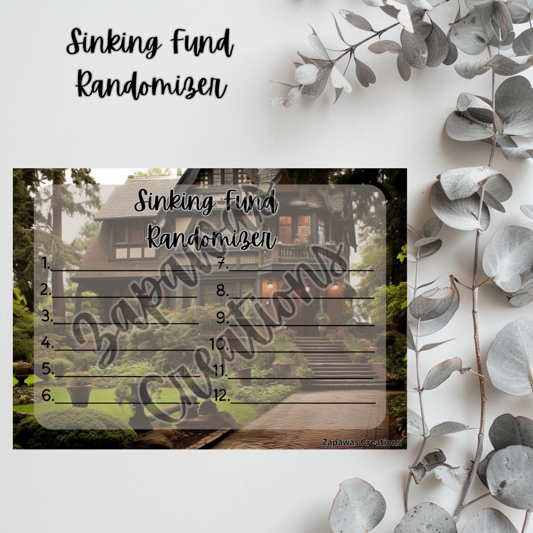 Sinking Fund Randomizer | Home Themed  | Digital Download | Cash Budgeting | Printable