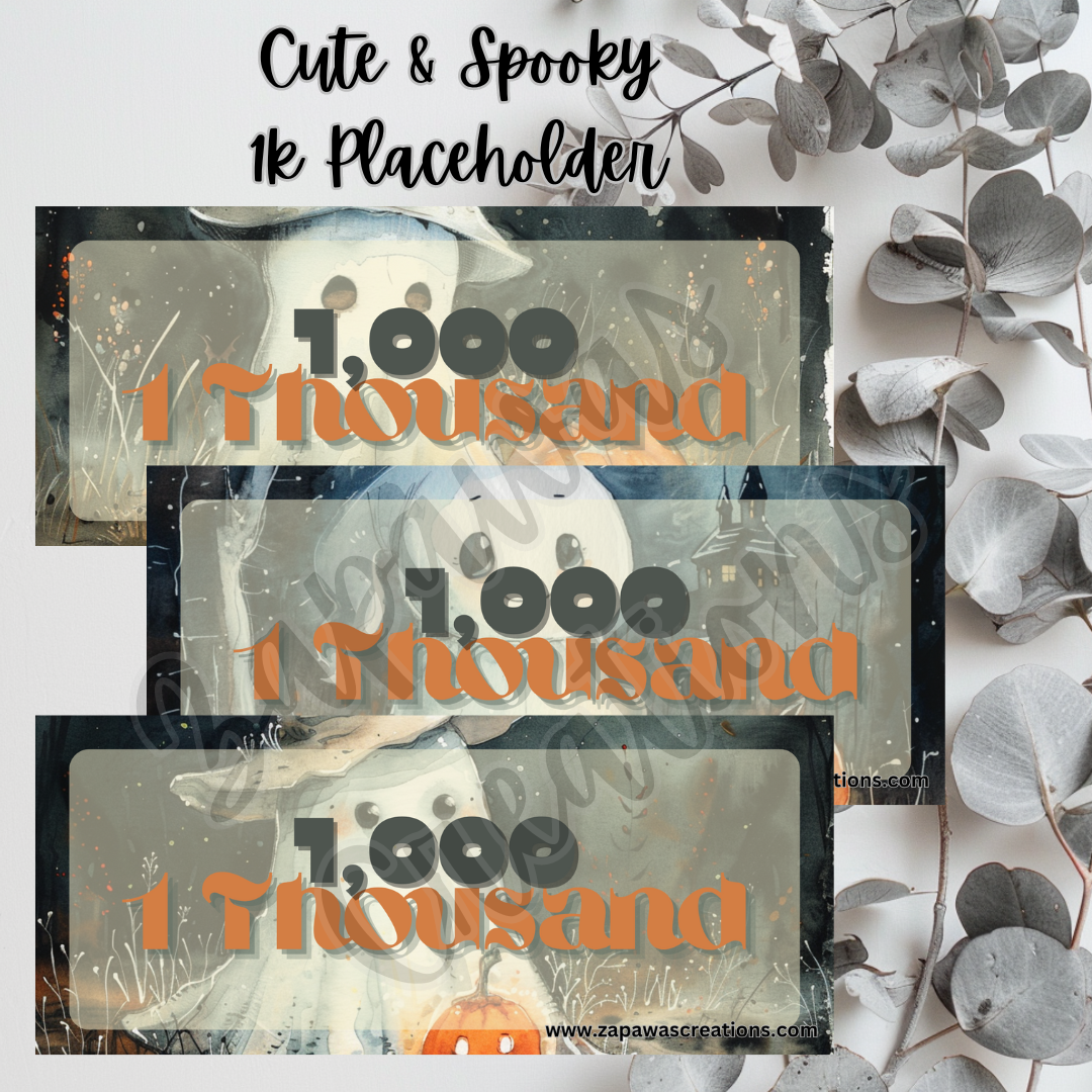 Cute & Spooky Money Placeholder | Digital Download | 1000 Slips | Set of 3