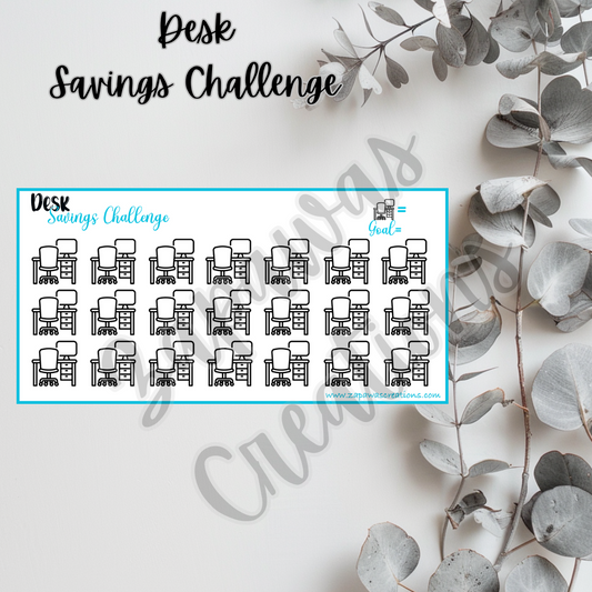 Desk Savings Challenge | Digital Download | Cash Budgeting | PDF