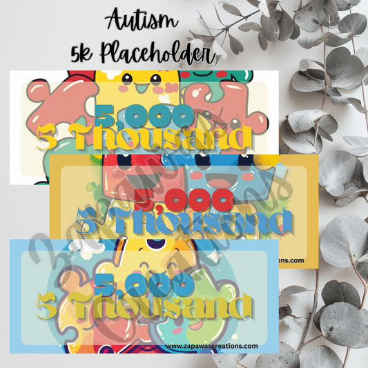 Autism Awareness Money Placeholder | Digital Download | 5k Slips | Set of 3