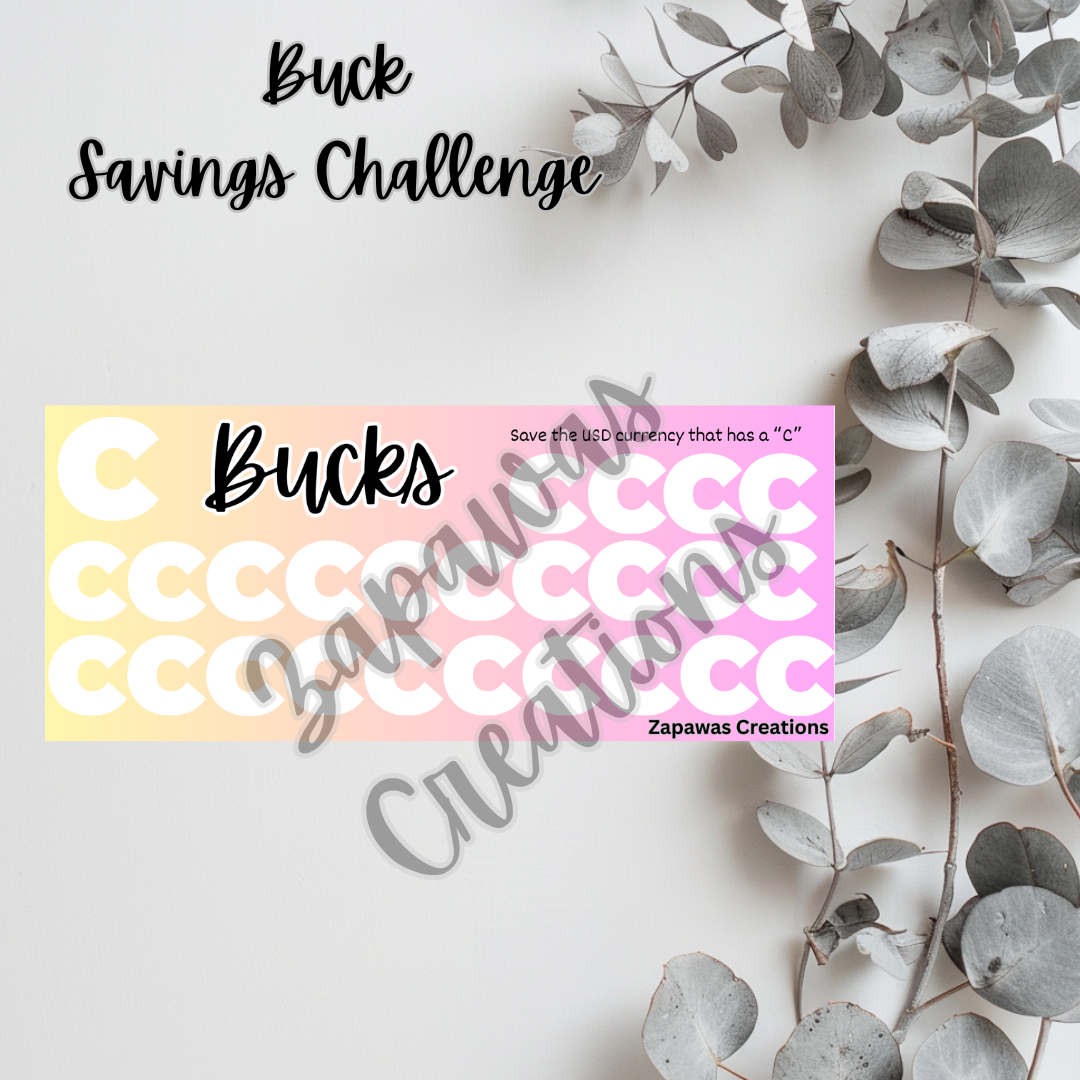 C Bucks Savings Challenge | Digital Download | Cash Budgeting | PDF