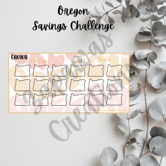 Oregon Savings Challenge | Digital Download | Cash Budgeting | PDF