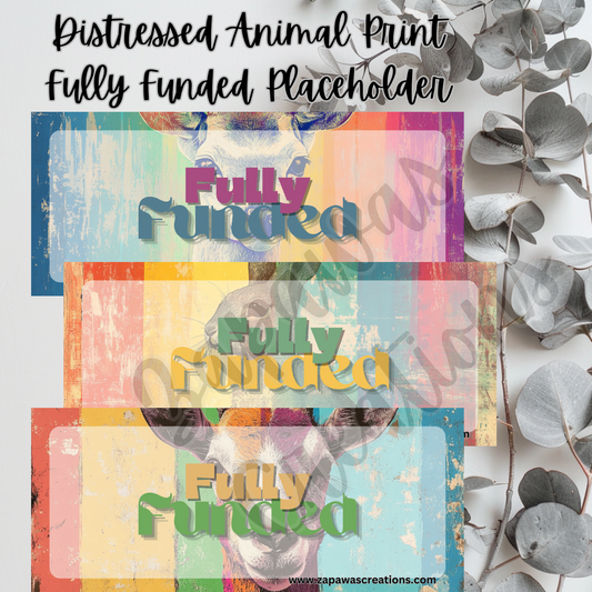 Distressed Animal Print Money Placeholder | Digital Download | Fully Funded Slips | Set of 3