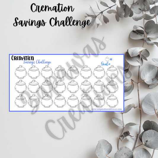 Cremation Savings Challenge | Digital Download | Cash Budgeting | PDF