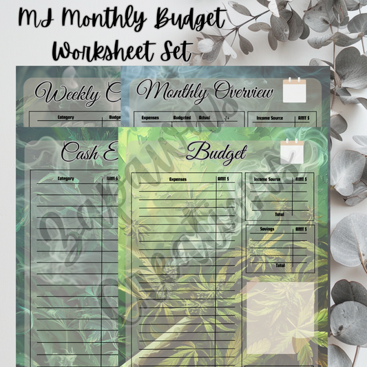 Monthly Budget Cash Saving PDF Bundle | MJ Theme | Digital Download | Tracker | Printable