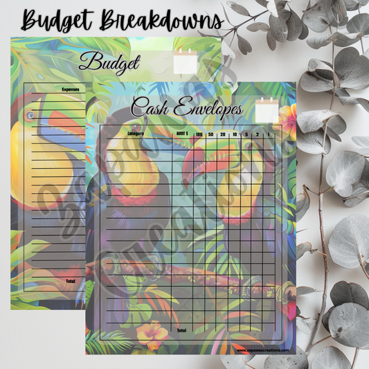 Weekly Budget Cash Saving PDF Bundle | Toucan Theme | Digital Download | Tracker | Printable