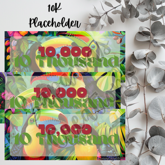 Money Placeholder | Toucan Theme Digital Download | 10,000 Slips | Set of 3