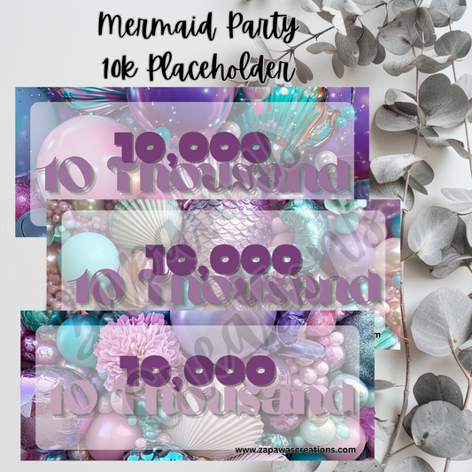 Mermaid Party Money Placeholder |  Digital Download | 10,000 Slips | Set of 3