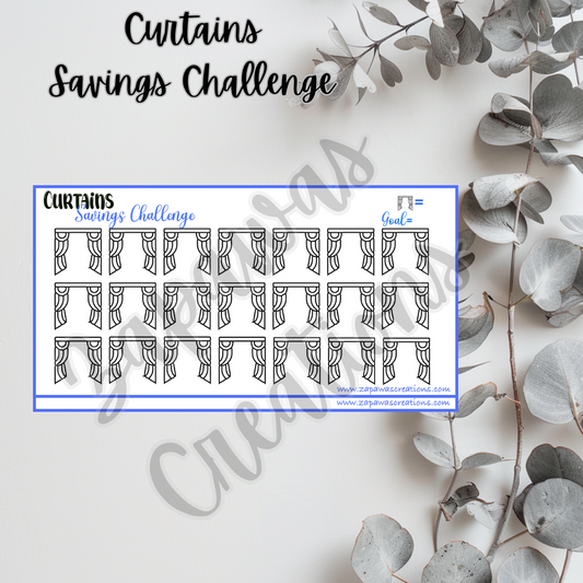 Curtains Savings Challenge | Digital Download | Cash Budgeting | PDF