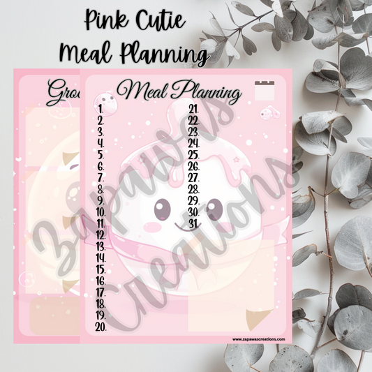 Pink Cutie Grocery Worksheet PDF Bundle | Digital Download | Tracker | Printable