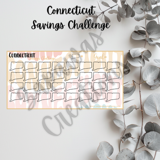 Connecticut Savings Challenge | Digital Download | Cash Budgeting | PDF