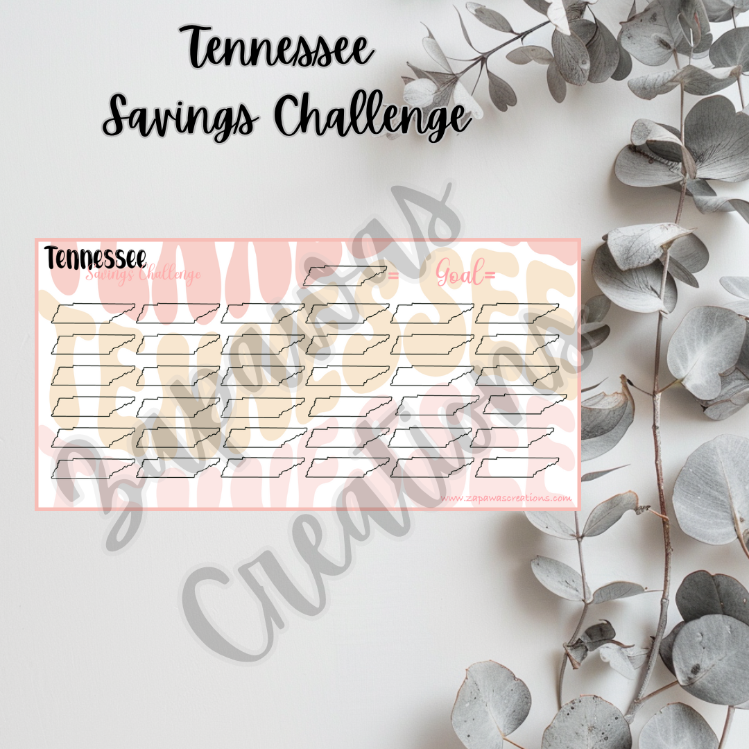 Tennessee Savings Challenge | Digital Download | Cash Budgeting | PDF