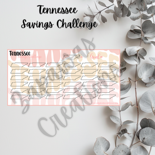 Tennessee Savings Challenge | Digital Download | Cash Budgeting | PDF