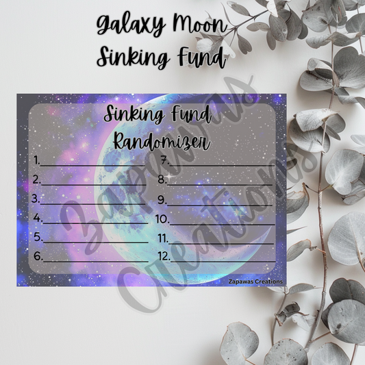 Galaxy Moon Sinking Fund Randomizer  | Digital Download | Cash Budgeting | Printable