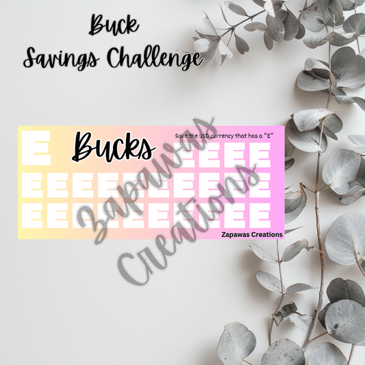 E Bucks Savings Challenge | Digital Download | Cash Budgeting | PDF