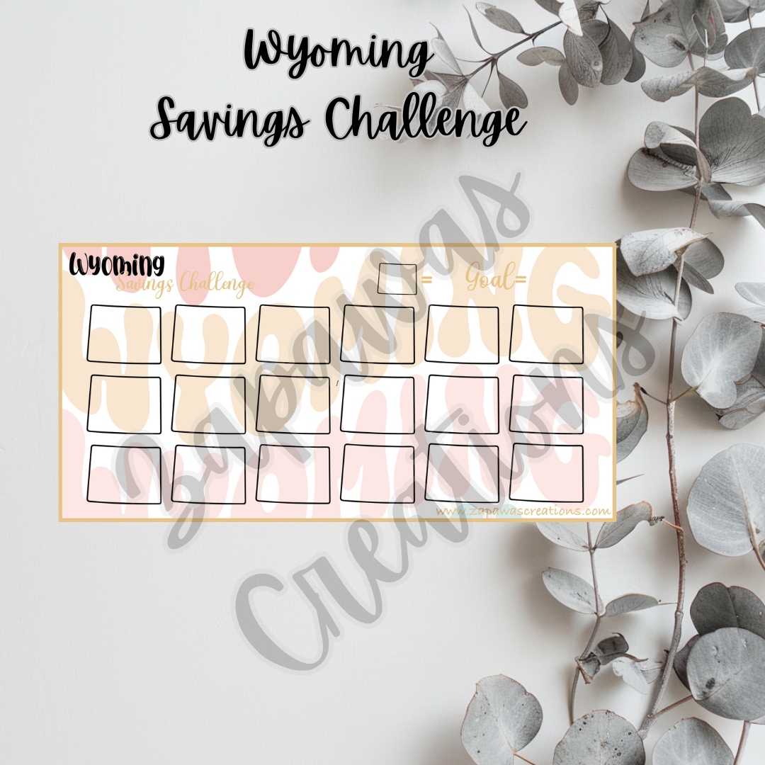 Wyoming Savings Challenge | Digital Download | Cash Budgeting | PDF