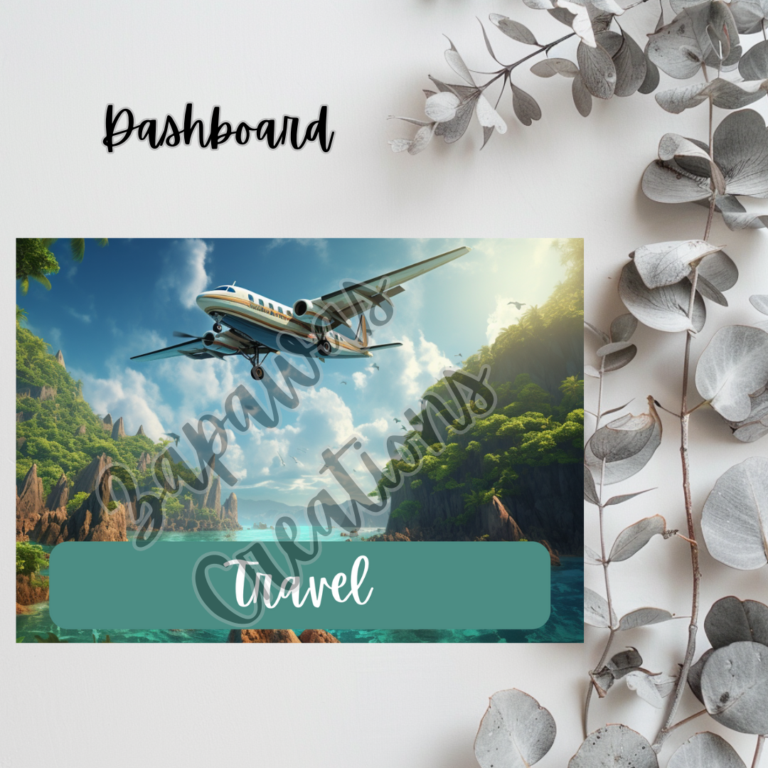 Travel Dashboard 5x7 | Digital Download | Cash Budgeting | Printable