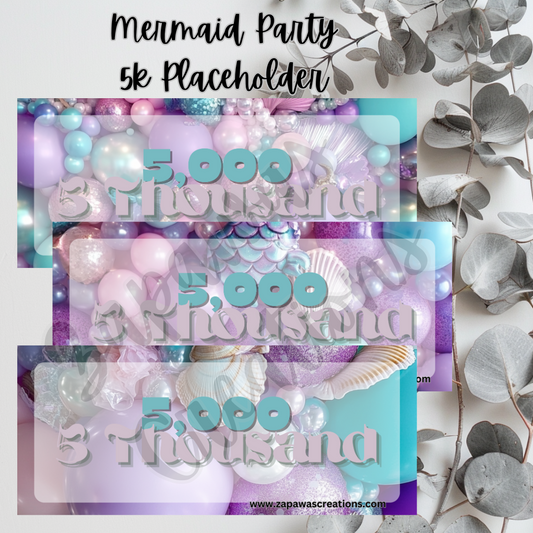 Mermaid Party Money Placeholder | Digital Download | 5k Slips | Set of 3