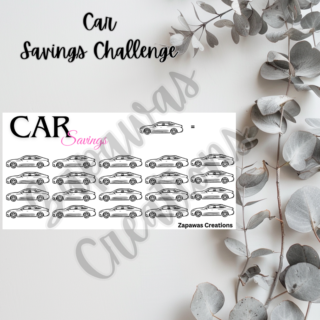 Car Savings Challenge | Digital Download | Cash Budgeting | PDF