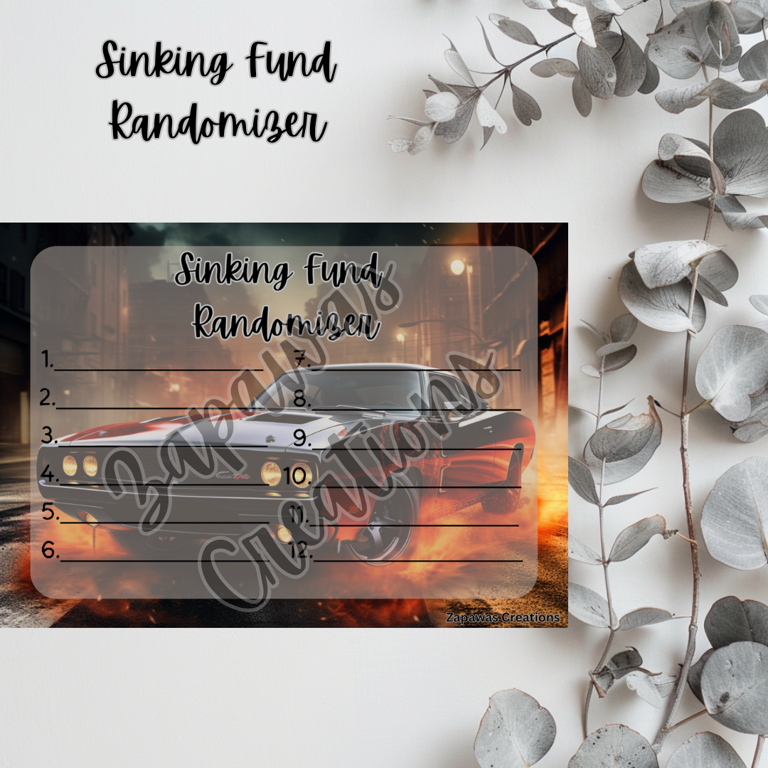 Sinking Fund Randomizer | Vehicle Themed  | Digital Download | Cash Budgeting | Printable