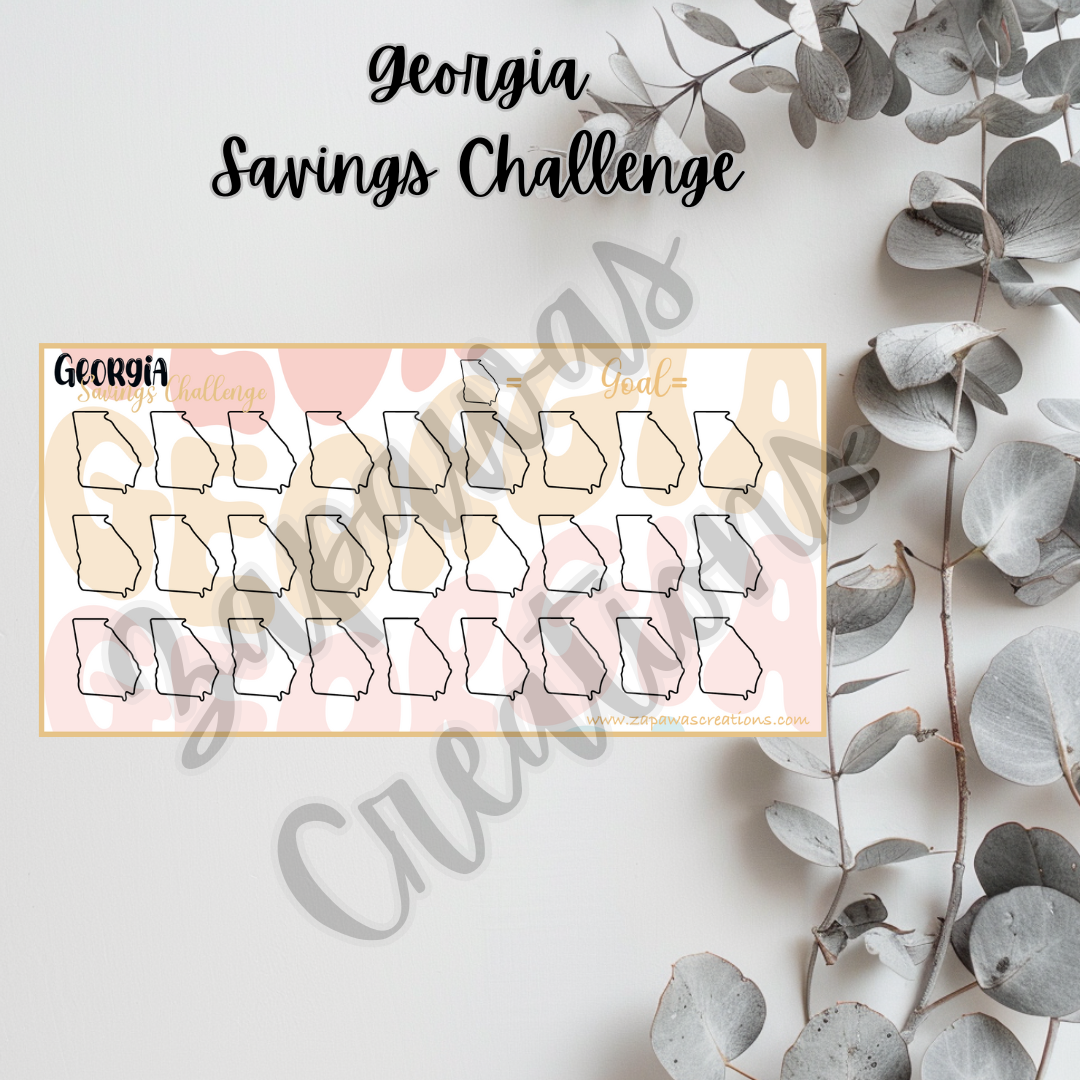 Georgia Savings Challenge | Digital Download | Cash Budgeting | PDF