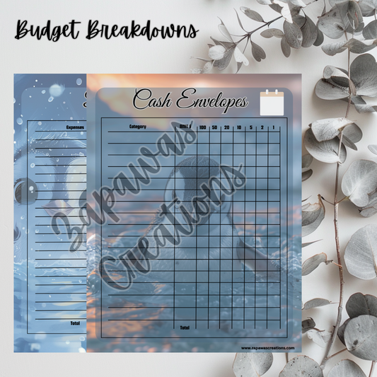 Weekly Budget Cash Saving PDF Bundle | Penguin Theme | Digital Download | Tracker | Printable