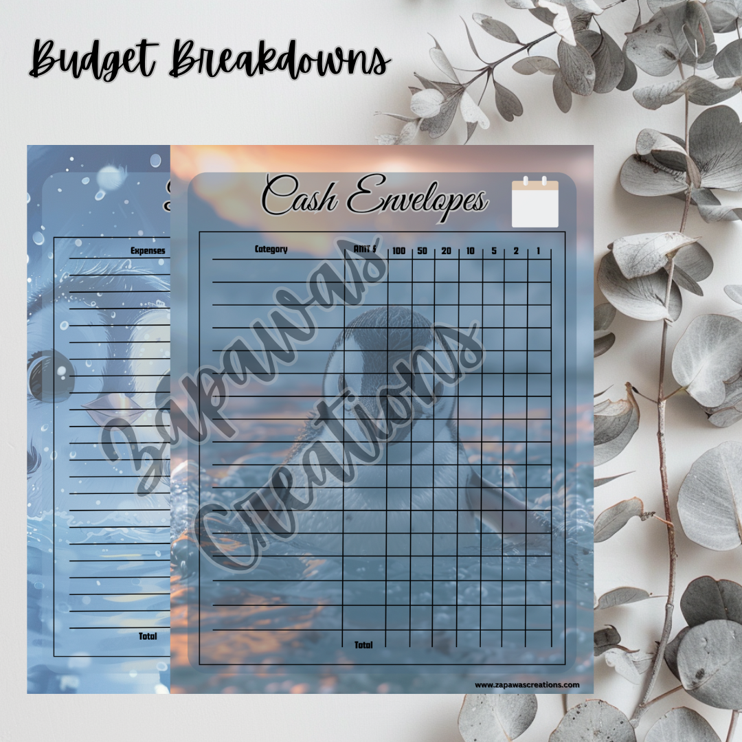 Complete Budget Bundle | Digital Download | Cash Budget Bundle | Penguin Theme