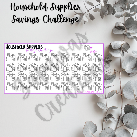 Household Supplies Savings Challenge | Digital Download | Cash Budgeting | PDF