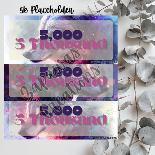 Money Placeholder | Wolf Theme Digital Download | 5k Slips | Set of 3