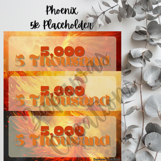 Phoenix Money Placeholder | Digital Download | 5k Slips | Set of 3