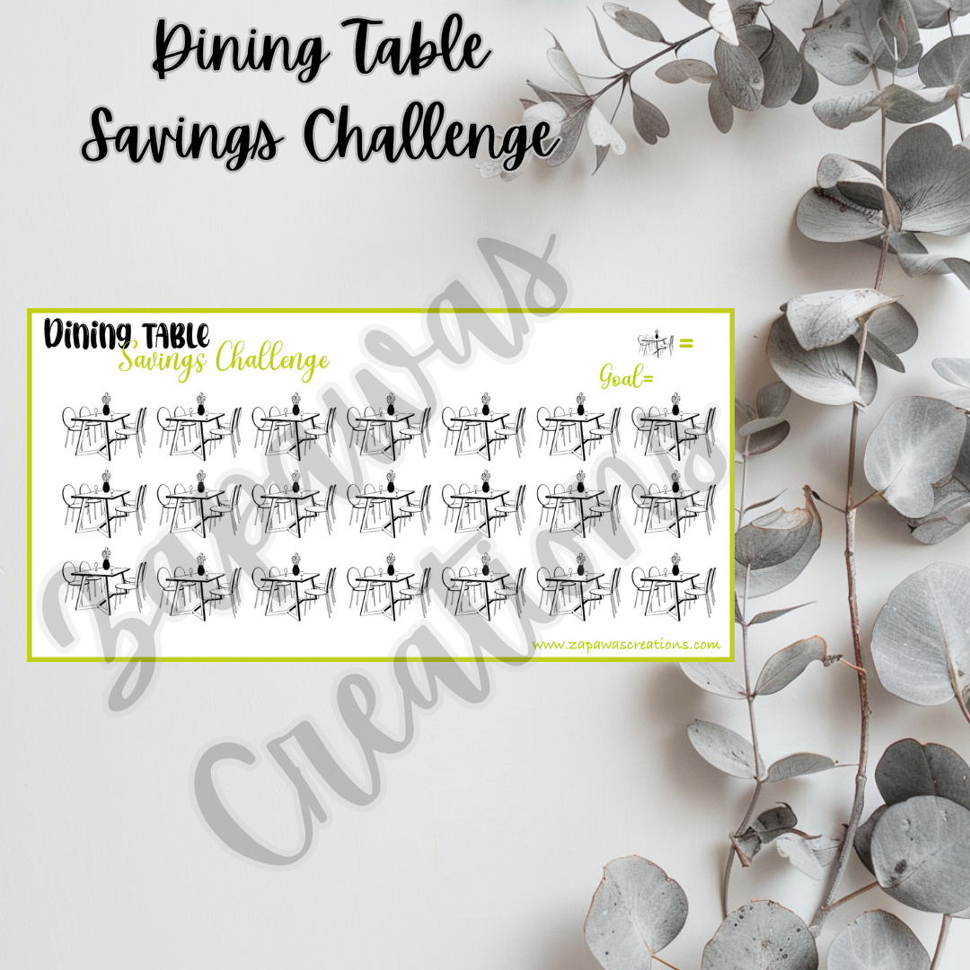 Dining Table Savings Challenge | Digital Download | Cash Budgeting | PDF