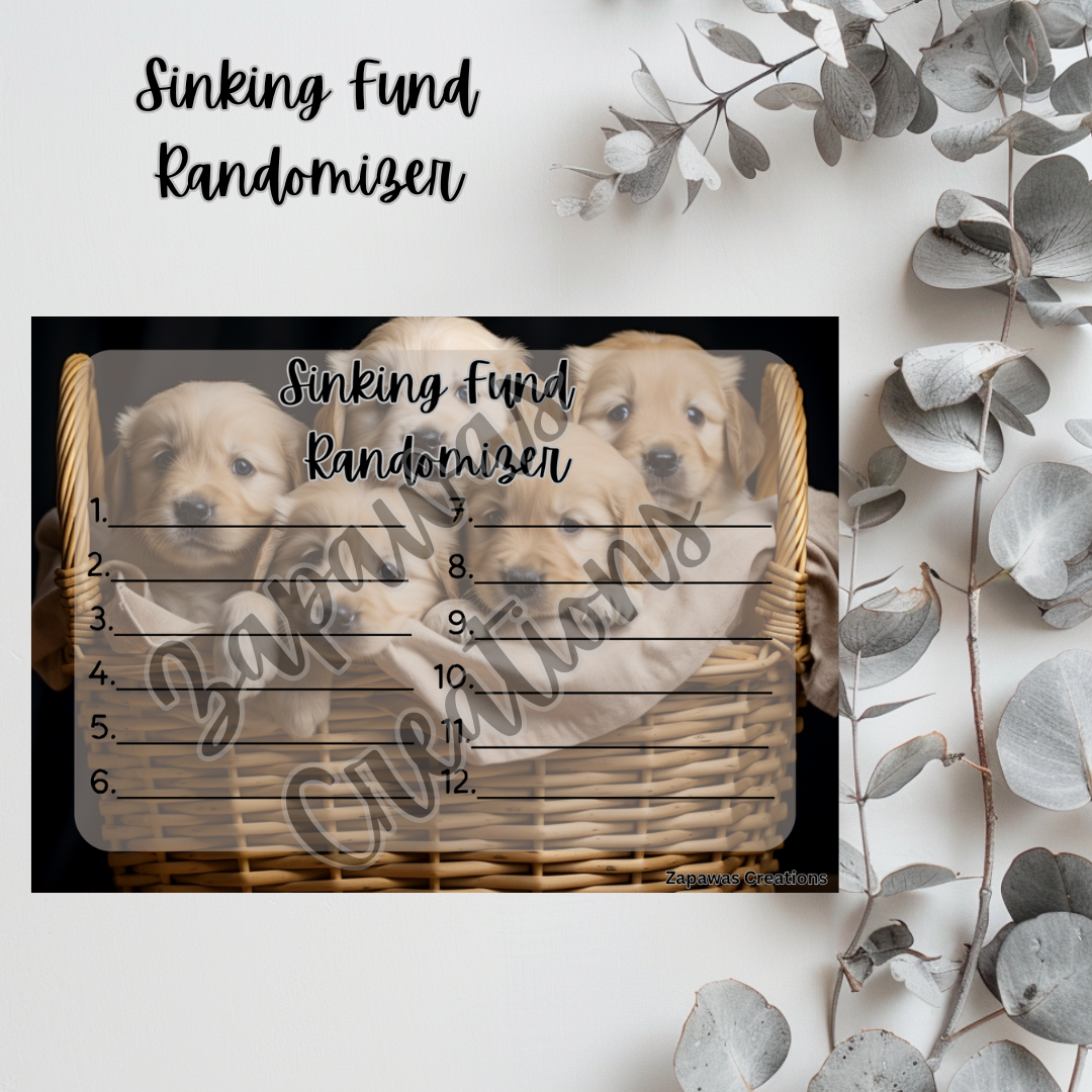 Sinking Fund Randomizer | Pet Themed  | Digital Download | Cash Budgeting | Printable