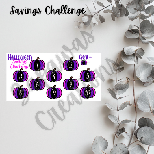 Halloween Pink & Purple Savings Challenge | Digital Download | Cash Budgeting | PDF