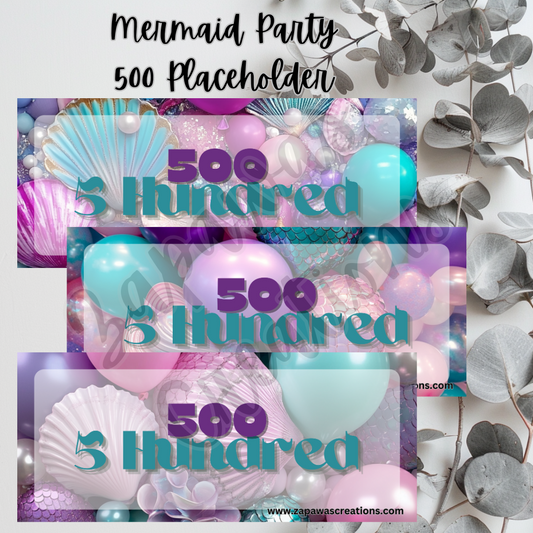 Mermaid Party Money Placeholder | Digital Download | 500 Slips | Set of 3