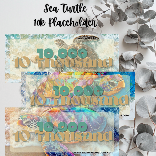 Sea Turtle Money Placeholder |  Digital Download | 10,000 Slips | Set of 3