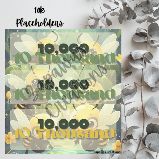 Money Placeholder | Bumble Bee Theme Digital Download | 10,000 Slips | Set of 3