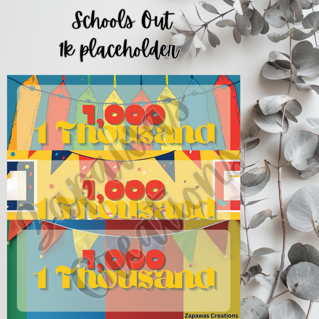 Schools Out Money Placeholder | Digital Download | 1000 Slips | Set of 3