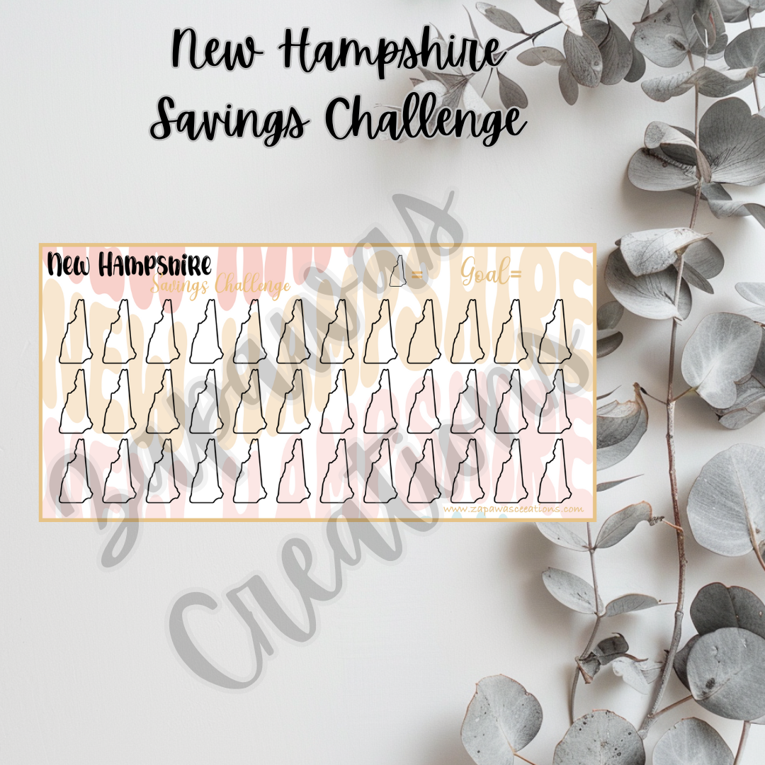 New Hampshire Savings Challenge | Digital Download | Cash Budgeting | PDF